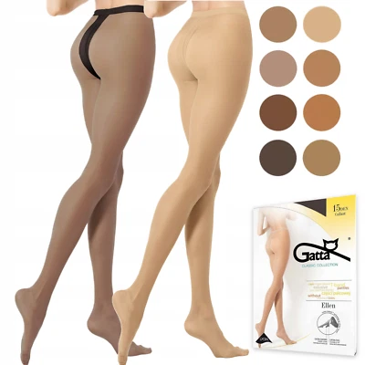 Strumpfhose GATTA ELLEN T-Band Transparente matte dünne Feinstrumpfhose 15 DEN - Bild 1 von 4