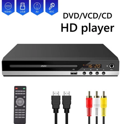 HOMEMARKET_TOP DVD Player All Region Free DVD CD Disc Player AV Output USB Remote Control New