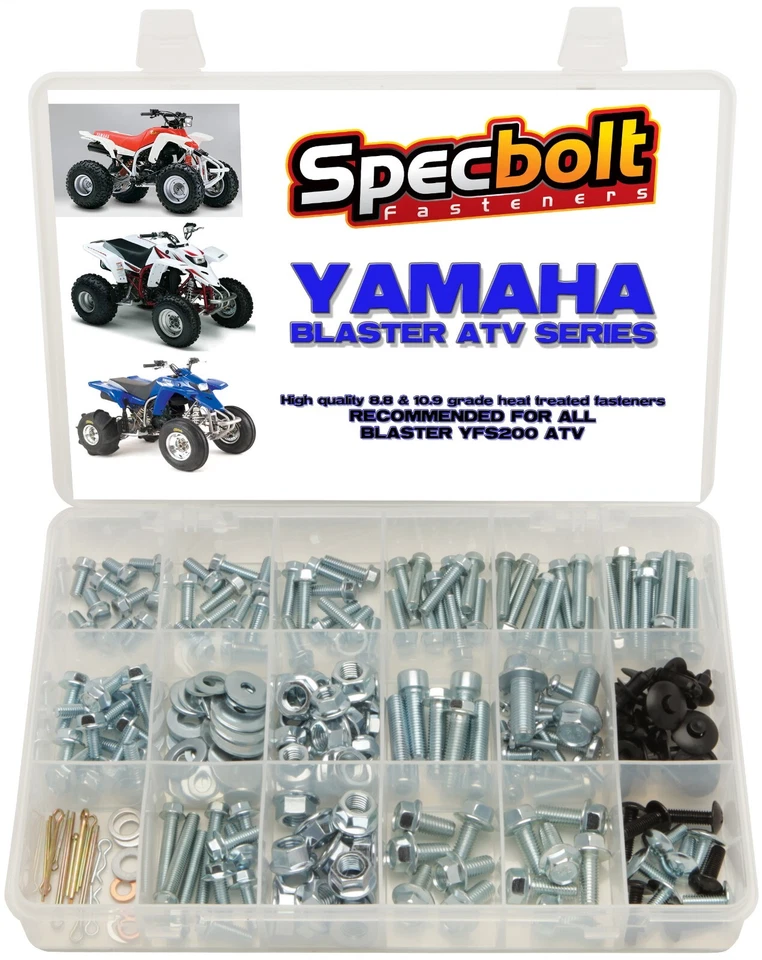 Kit de pernos 250 piezas Yamaha Blaster YFS200 ATV QUAD carrocería de plástico marco guardabarros motor Foto 1 de 2