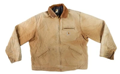 CARHARTT J01 Men’s Tall 50 3XL Brown Duck Blanket Lined Detroit Jacket DISTRESSE - image 1 of 4