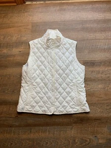 WOMEN'S Vineyard Vines Ivory Quilted Zip Up Vest - Size XL - Picture 1 of 10