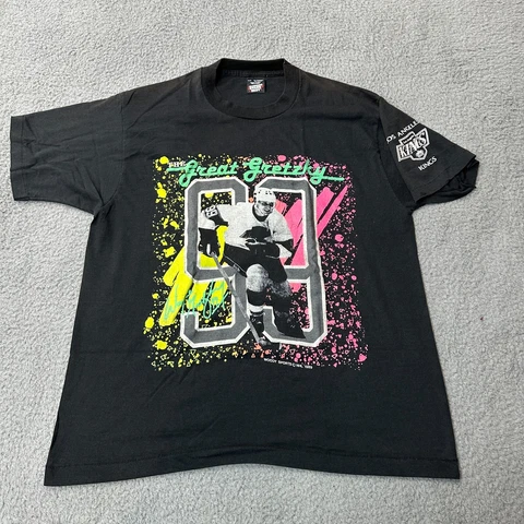 Vintage Wayne Gretzky Shirt Adult Extra Large Black Los Angeles Kings 80s Rare Cover