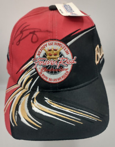 Vintage NHRA Drag Racing Budweiser Kenny Bernstein Forever Red Tour Signed Hat