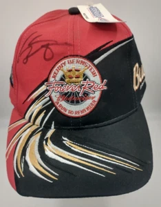 Vintage NHRA Drag Racing Budweiser Kenny Bernstein Forever Red Tour Signed Hat - Picture 1 of 5