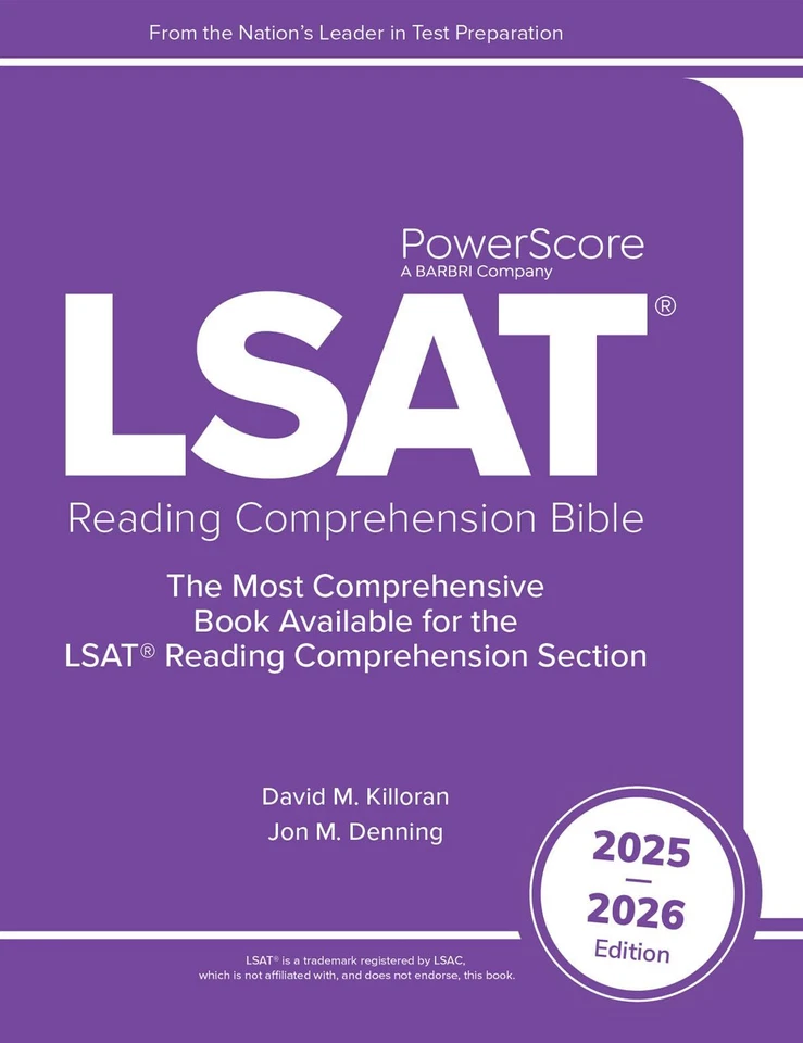WEST ACADEMIC PUBLISHING The PowerScore LSAT Reading Comprehension Bible 2025-2026 Self-Study Prep