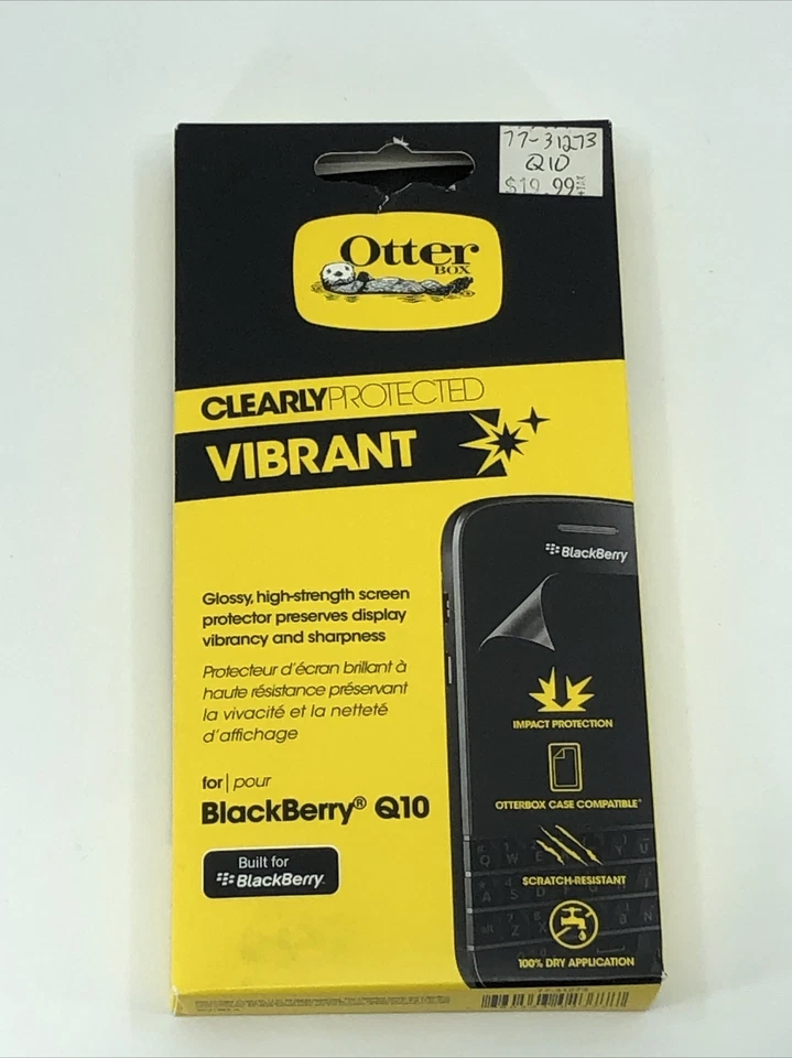Protector de pantalla vibrante Otterbox claramente protegido para Blackberry Q10 Foto 1 de 3