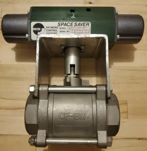 Pneumatic actuated 2" NPT 3-piece Stainless Steel Ball Valve CF-8M 800 WOG - Picture 1 of 5