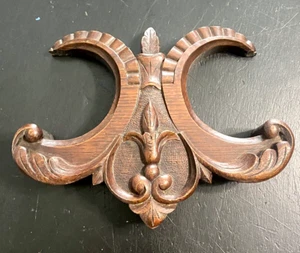 Antiker geschnitzter Holz Altholz Corbel verziert Medaillon Giebel - Bild 1 von 18