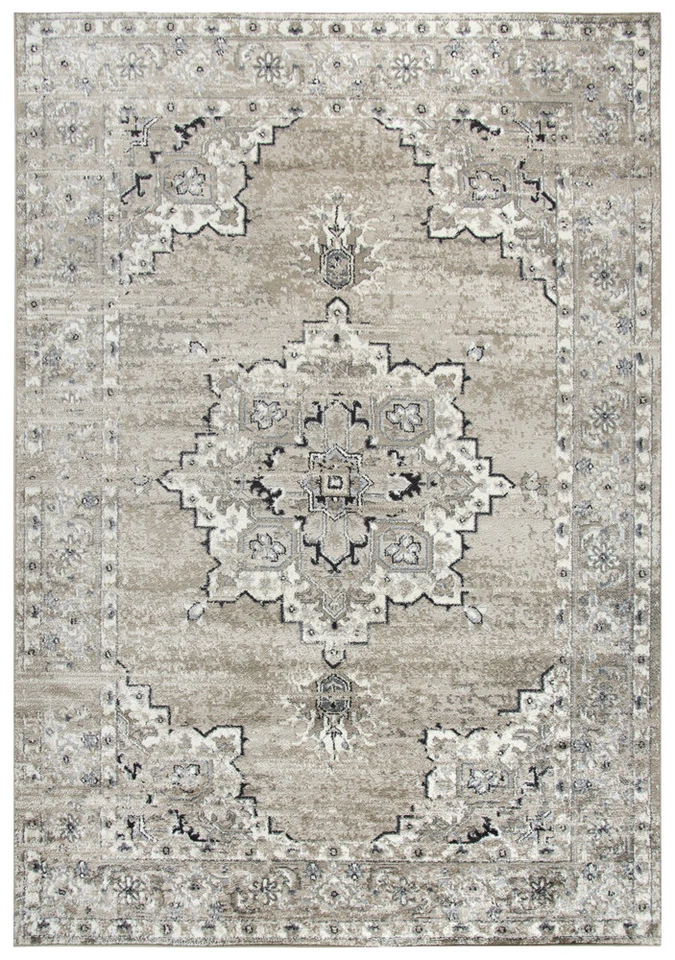 Tapete de área vintage 5x7 Rizzy Rugs Medallion Lines EN7351 - Aprx 5' 2" x 7' 3" - Imagem 1 de 4