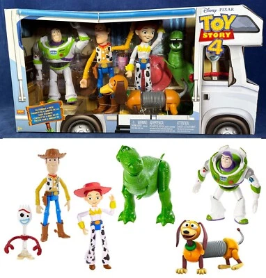 TOY STORY 4 RV FRIENDS 6-PACK Forky JESSIE Buzz WOODY Rex SLINK Posable Figures - Image 1 of 4