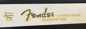 STRATOCASTER FENDER 1963 1962 1961 1964 Perfect logo WATERSLIDE RAISED Decal - Picture 1 of 11