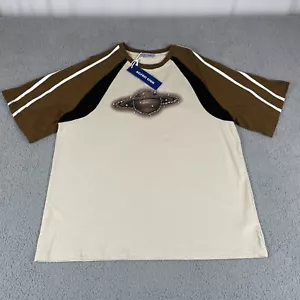 Aelfric Eden Brown/Tan/Black Saturn Space Shirt Mens Large Baggy - Picture 1 of 12