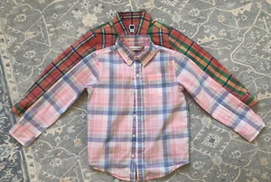 (2) Camisas de vestir de manga larga a cuadros Janie and Jack para niño talla 4 - Imagen 1 de 4