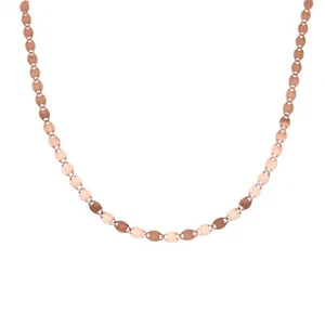 Specchio Oro Rosa 14k Valentino Regolabile 14""to17"" 3mm Choker/Collana Oro Rosa - Foto 1 di 6