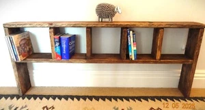RECLAIMED RUSTIC LOW WOODEN STAND ALONE SHELVING DISPLAY UNIT - Picture 1 of 5