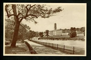 Großbritannien UK Echtfoto Postkarte RPPC WWII Nottingham, New University Lake - Bild 1 von 2