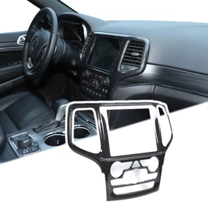 Carbon Fiber For 2019+ Jeep Grand Cherokee Inner GPS Navigation Panel Trim Cover - Foto 1 di 12