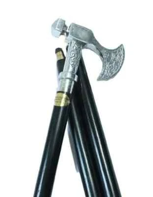 Bastão de caminhada dobrável de madeira feito à mão com cabo de machado melhor presente para qualquer pessoa - Imagem 1 de 4