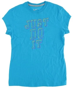 Nike Girls Graphic T-Shirt, Short Sleeve Youth Cotton Tee Shirt, Medium - Picture 1 of 28