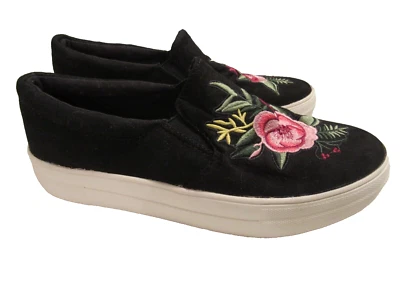 Zapatos de skate Big Buddha para mujer bordados florales 8,5 negros multi sin cordones Foto 1 de 4