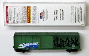 MTL Micro-Trains 02553750 Burlington Northern BN 249718 FW desgastado de fábrica - Imagen 1 de 2