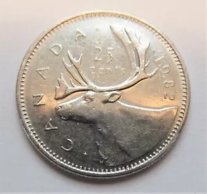 1982 Canada 25 Cent Caribou Quarter - combined shipping - Picture 1 of 2