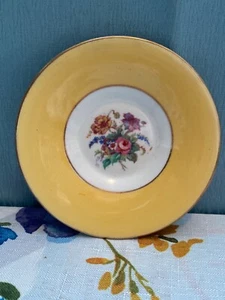 Colclough Longton England Floral Bone China Saucer 4 5/8” D yellow - Picture 1 of 2