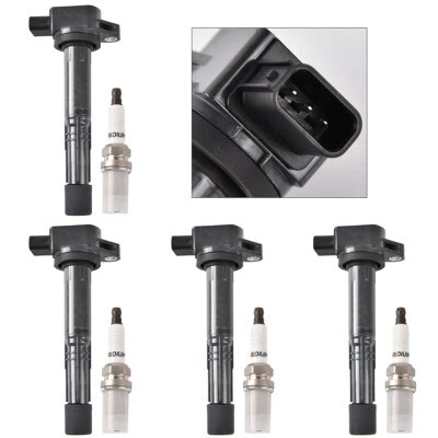 4x Ignition Coil & iridium Spark Plug for 2003-2009 Honda Civic Element 2.0 2.4L Foto 1 de 4
