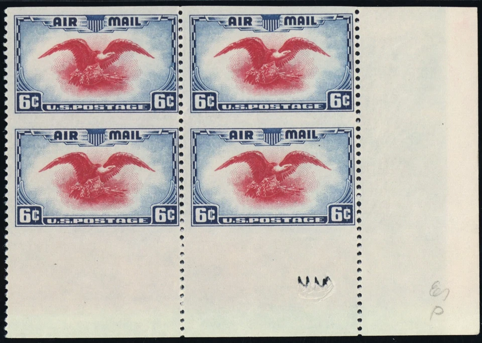 C23a, Mint VLH 6¢ Imperforate Between Corner Margin Block - Stuart Katz - Image 1 of 1