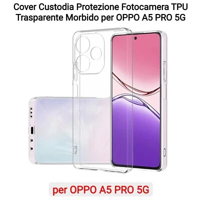 OBASTYLE Cover Custodia Protezione Fotocamera TPU Trasparente Morbido per OPPO A5 PRO 5G