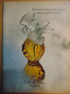 1979 Fragrance L'Air du Temps NINA RICCI PARIS print ad - Picture 1 of 1