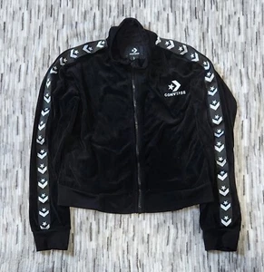 Girl’s CONVERSE Black Velour Zip Jacket L (12-13yrs) - Picture 1 of 5