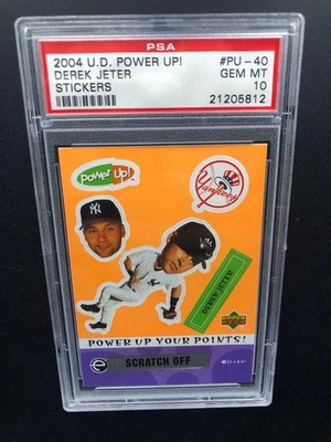 2004 UPPER DECK POWER UP! STICKERS #40 DEREK JETER YANKEES PSA 10 GEM MINT POP 1 - Image 1 of 2