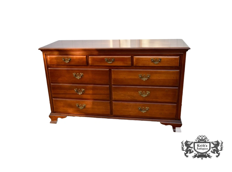Cómoda/cofre tradicional con soporte de nueve cajones Link-Taylor Cherry vintage Foto 1 de 4