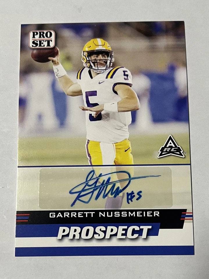 Garrett Nussmeier 2022 Leaf Pro Set Rookie Auto LSU Tigers RC - Image 1 of 2