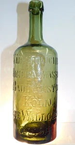 Antique GERMAN MINERAL WATER - GOLDEN Deep Olive Green GOLDFIELDS BOTTLE c1880's - Picture 1 of 11
