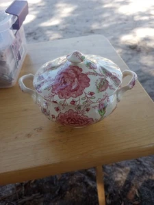 Vintage Johnson Brothers Rose Chintz Sugar Bowl - Picture 1 of 6