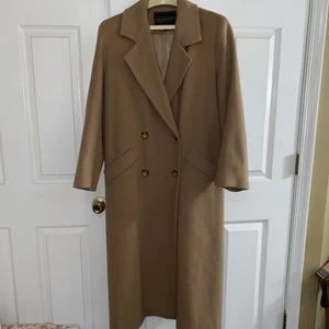 Vintage Pendleton Tan  Double Breasted Long Trench Coat 100% Wool Medium Size 2 - Picture 1 of 8