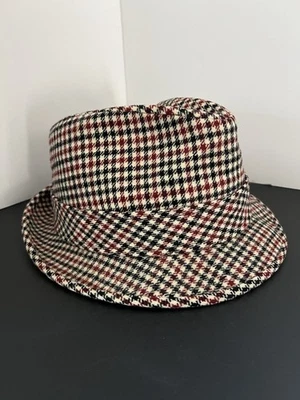Sombrero Pendleton Fedora 100 % lana para hombre a cuadros rojo crema color talla 7 banda de plumas Foto 1 de 4