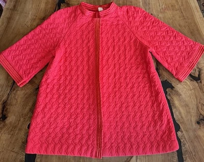 Abrigo de vestir vintage para mujer talla 40 Sears, Roebuck And Co House acolchado rojo Foto 1 de 4