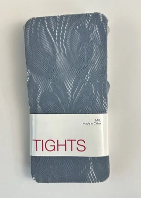 NUEVO CHARLOTTE RUSSE Medias Patas Azul Gris Floral Encaje Medianas Grandes M/L Foto 1 de 2