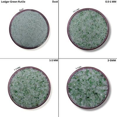 Crushed Ledger Green Rutile Coarse Gemstone Powder Hydro Quartz Crushed Inlay - Image 1 of 4