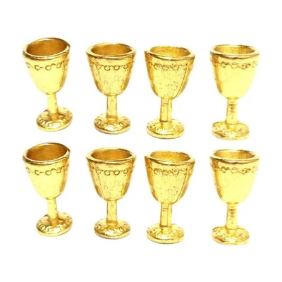 Set di 8 calici da vino e champagne in metallo per bambole in scala 1/12, per - Immagine 1 di 4