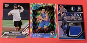 Jalen Brunson ROOKIE OPTIC SHOCK PRIZM CARD + MAGLIA RC SPECTRA PRIZM #d99 + ORA - Foto 1 di 8