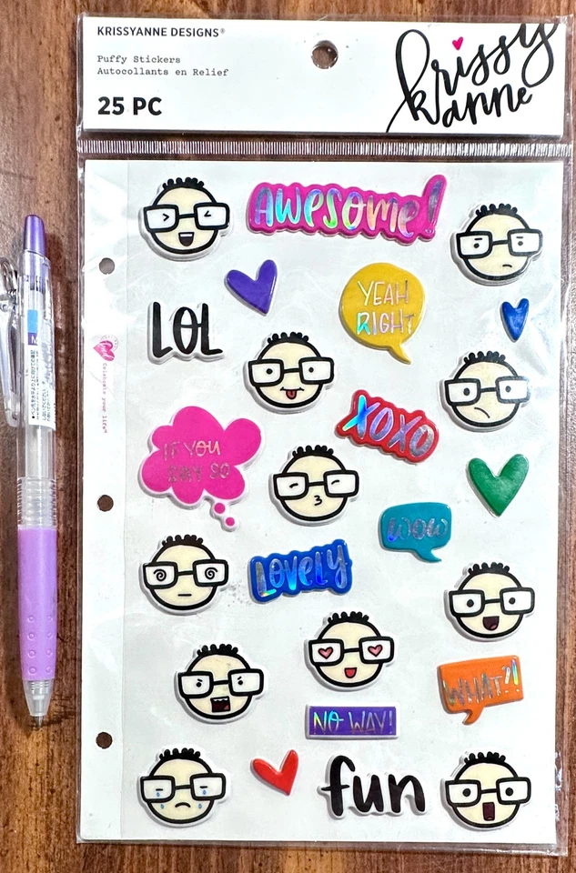 Pegatinas emojis hinchadas Krissy Anne álbum de recortes fabricación de tarjetas Foto 1 de 1