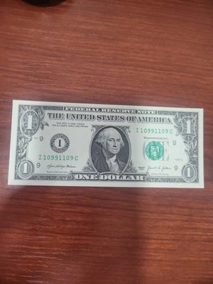 2021- $1. DOLLAR NOTE FANCY NUMBER I10991109C - Image 1 of 4
