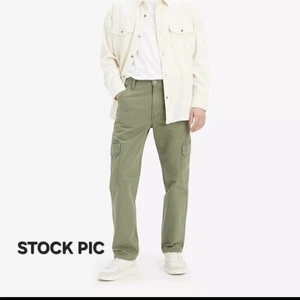 Levi's Silvertab Loose Fit Cargo Jeans Olive Green Army Pants 38x32 (40x32) - Picture 1 of 17
