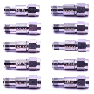 3dB 6dB 10dB 20dB 30dB 40dB 8GHz SMA Male to Female Attenuator Adapter - Photo 1/15