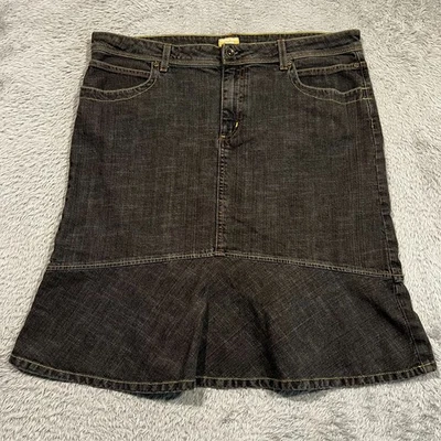 Canyon River Blues Black Denim A-Line Flare Skirt Womens Size XL (18) New - Image 1 of 4