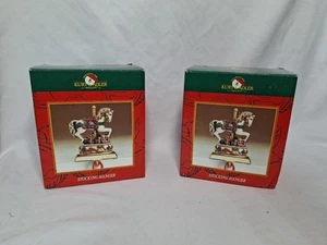 Pair of Kurt S. Adler “Grey Carousel Horse” Christmas Stocking Hanger Vintage - Picture 1 of 8
